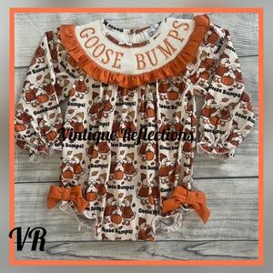 Goose Bumps Orange and White Kids Bubble Outfit